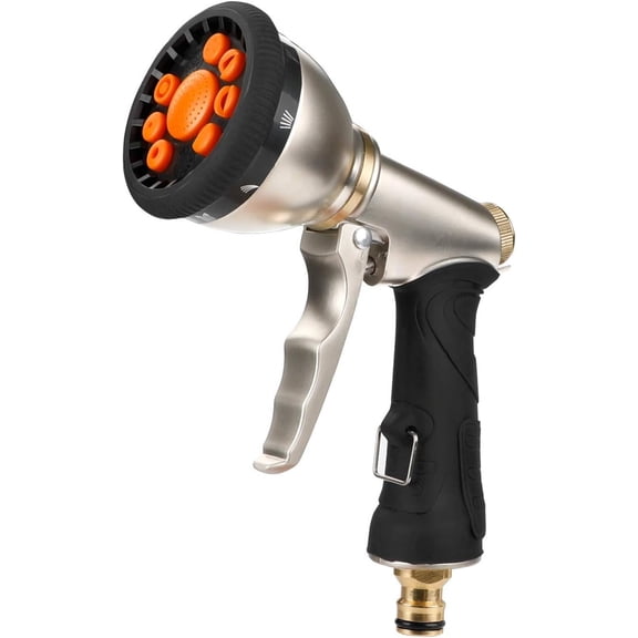 Heavy Duty Metal Garden Hose Nozzle, Expandable Design For Perfect Fit On Common Faucets, Multi-Purpose Use For Car Cleaning Lawn And Garden Watering, Leak Proof With 1/4 Inch