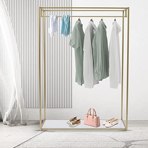 Heavy Duty Metal Garment Rack,Wedding Dress Retail Studio Display Stand,Floor-Standing Clothing Rack,Shoes Bags Clothes Organizer Storage Shelves (Gold$$Home Decor, Kitchen, & Other