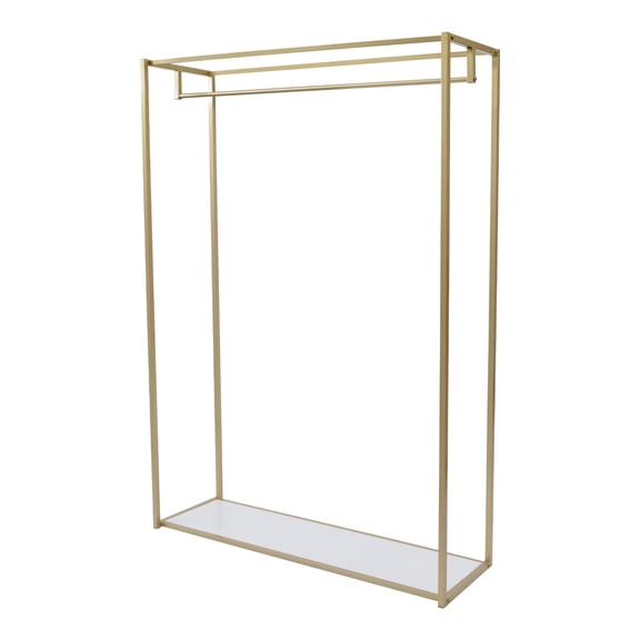 Heavy Duty Metal Garment Rack, Wedding Dress Retail Studio Display Stand, Floor-Standing Clothing Rack, Shoes Bags Clothes Organizer Storage Shelves