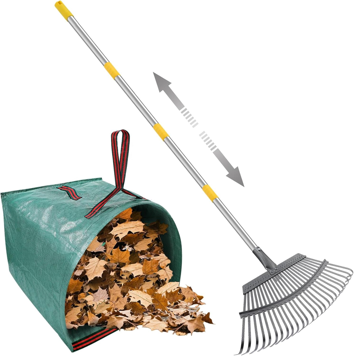 Grey Rakes Heavy-Duty Metal Leaf Rake - 42