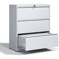 Heavy Duty Locking Metal File Cabinet for Home Office, Lateral Steel Cabinet with Drawers - Legal/Letter Size File, Assembly Required