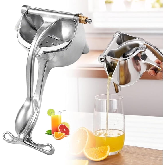 Heavy Duty Metal Manual Juicer, Fruit Juice Squeezer Handheld Aluminum Alloy, Non-Slip Ergonomic Grip, Easy to Use & Clean, Efficient Extraction of Citrus, and Other Fruits (1pc)M