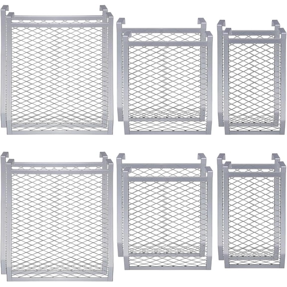 Heavy Duty Metal Paint Grid,12 Pc Paint Roller Bucket Grid, 4 Sided Metal Mesh Steel Silver Bucket Grid Fits Multi-Size Paint Buckets
