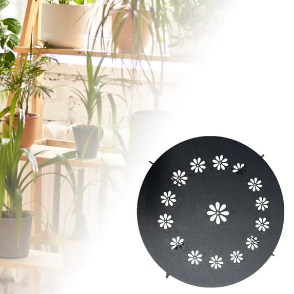 Heavy Duty Metal Stand Indoor Outdoor Black Iron Flower Pot Holder Rustproof Round Planter Stand for Potted Garden Patio Decor Black Finish