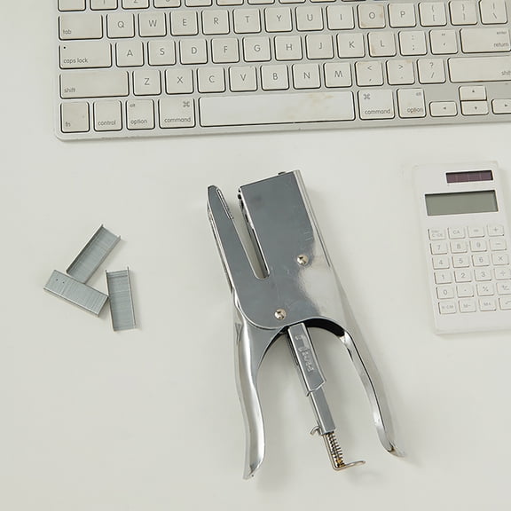 Heavy Duty Metal Plier Stapler Ergonomic High Capacity Handheld Binding Tool for Home Office 6.7x0.9x1.6 Inch
