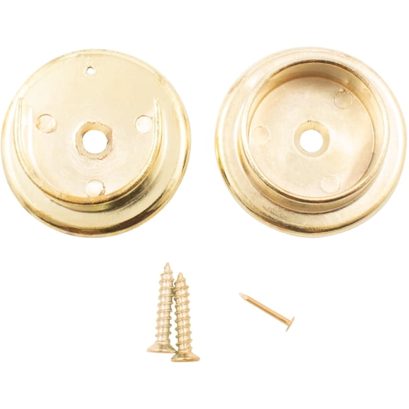 Heavy-Duty Metal Pole Sockets, Fits Poles up to 1-3/8" Diameter, Polished Brass by Stone Harbor Hardware