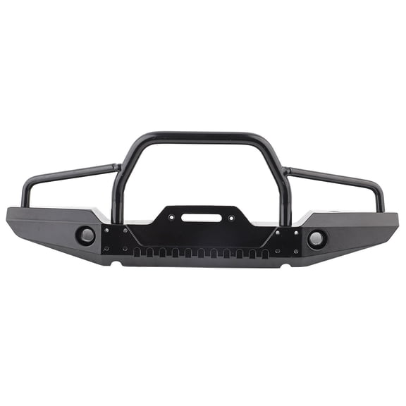 Heavy Duty Metal RC Crawler Front Bumper with Dual LED Lights Universal Fitting for Traxxas TRX-4 SCX10II 90046 Off-Road Models - Flat Shape Design, 7.9 inches / 20.0 cm