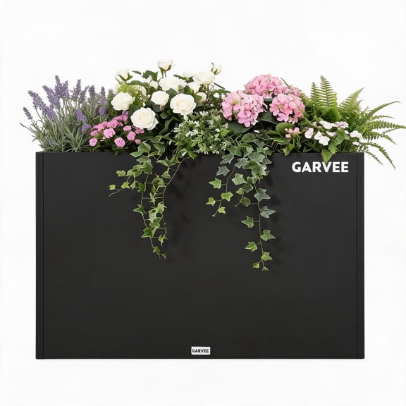 Heavy-Duty Metal Raised Garden Bed Planter Box – Rectangular Outdoor Iron Planter for Patio, Porch, Deck, with Removable Divider – 30" / 38" – Black