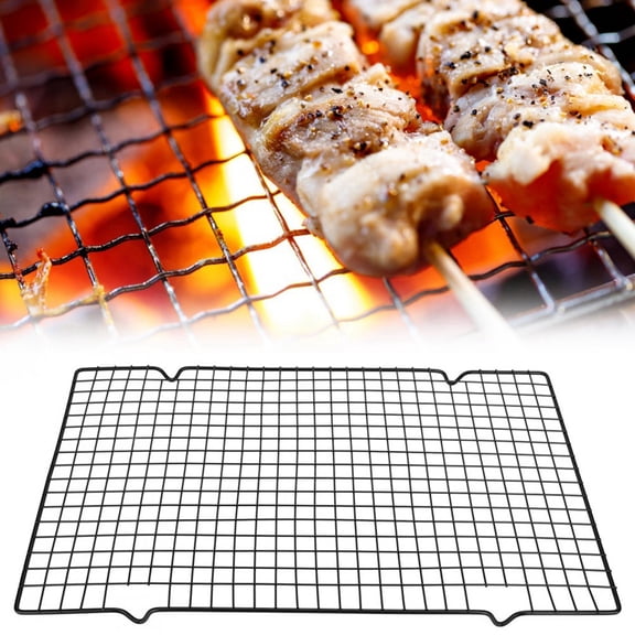 Heavy Duty Metal Rectangle BBQ Wire Mesh Grill Net Outdoor Camping Picnic Cooking Grid 15.8 x 9.8 Inches Barbecue Netting Replacement