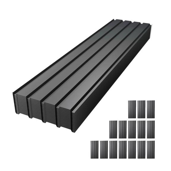 Heavy Duty Metal Roof Panels 72.8IN Galvanized 15 PCS Waterproof for Patio Shed Garage Outdoor Storage