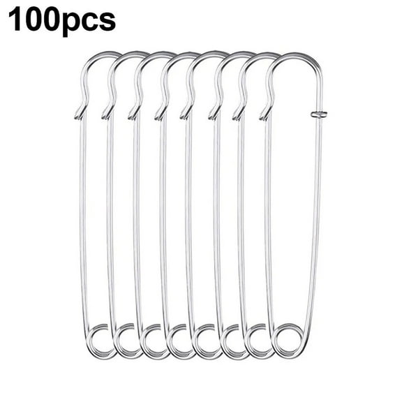 Heavy Duty Metal Safety Pins for Sewing and Quilting Pack of 100 Easy to Secure