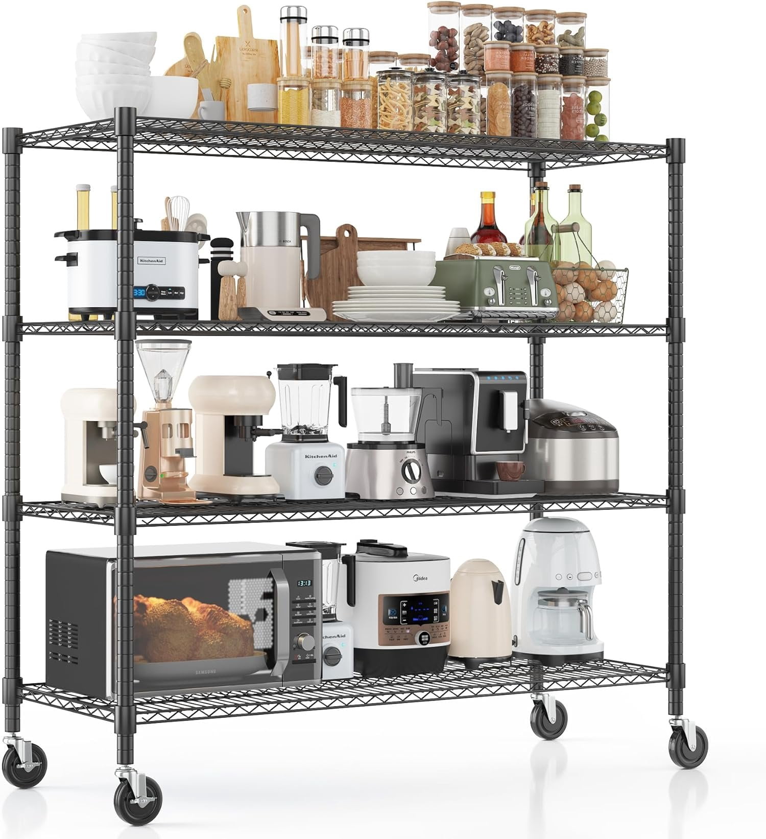 She Has A Rack Heavy Duty Metal Shelves for Storage, 4 Tier Storage Racks and Shelving ...