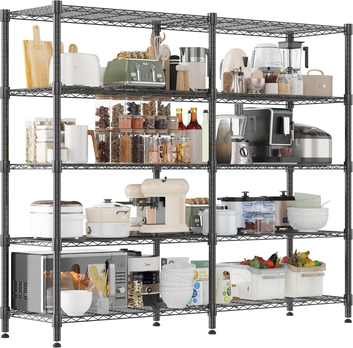 Heavy Duty Metal Shelves for Storage, 5 Tier Storage Racks and Shelving ...
