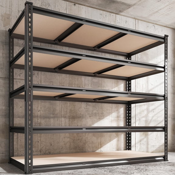 Heavy Duty Metal Shelving 3000LBS, 5-Tier Adjustable Steel Industrial Storage Rack with 18" Deep Layers, Utility Standing Shelf for Garage, Warehouse (48"W x 18"D x 72"H)