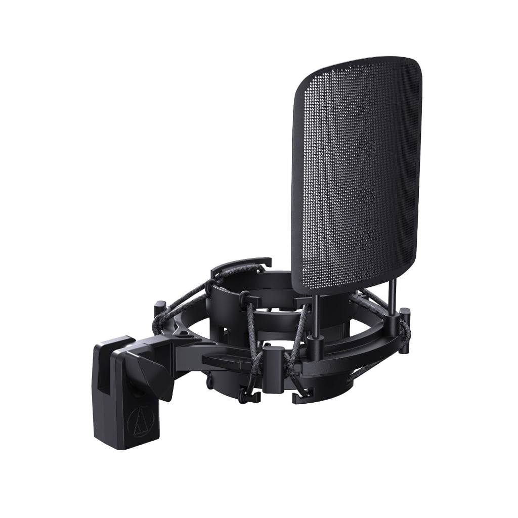 Heavy Duty Metal Shock Mount Popping Filter For AT2020 AT2035 AT2050 Mics Side Opening Design And Rubber Dampers