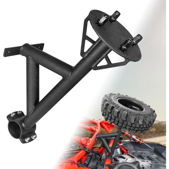 Heavy Duty Metal Spare Tire Mount Storage Rack, Spare Tire Carrier Holder Compatible with for 2017-2023 Can Am Maverick X3 X3 Max Turbo R RR | 64" and 72" Models | Fits Holds Up to 34" Tire