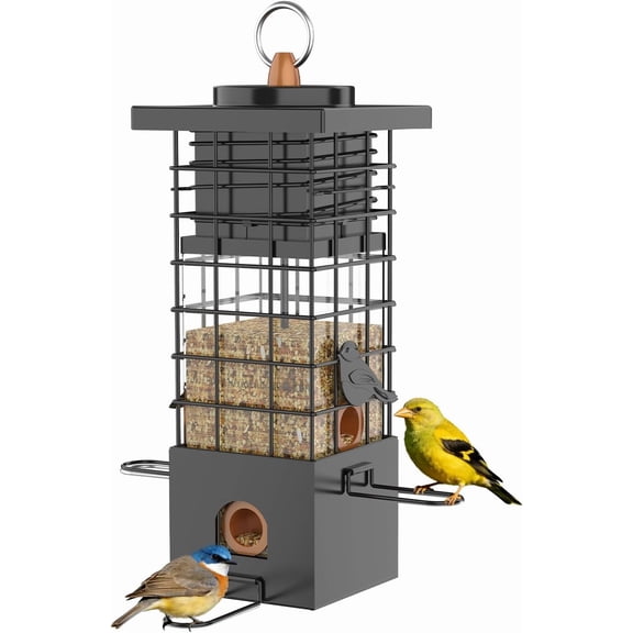 Heavy Duty Metal Squirrel Proof Bird Feeder, 2.5LB Large Capacity, Weather Resistant, Easy Refill & Clean, Hanging Wild Bird Feeder for Finch Cardinal Chickadee Outdoor Garden
