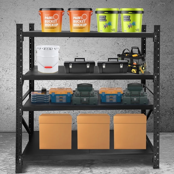 Heavy Duty Metal Storage Rack 4-Tier Adjustable Shelving Unit Garage & Warehouse