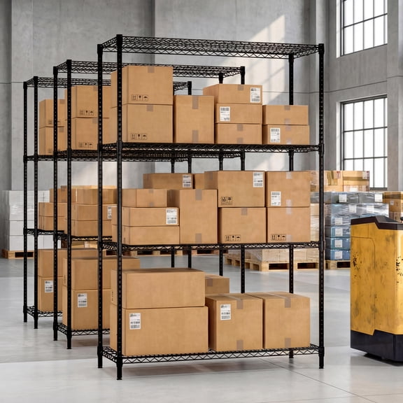 Heavy-Duty Metal Storage Shelving Unit, 4-Tier V-Shaped Wire Rack, Adjustable Shelves for Garage, Kitchen, Basement