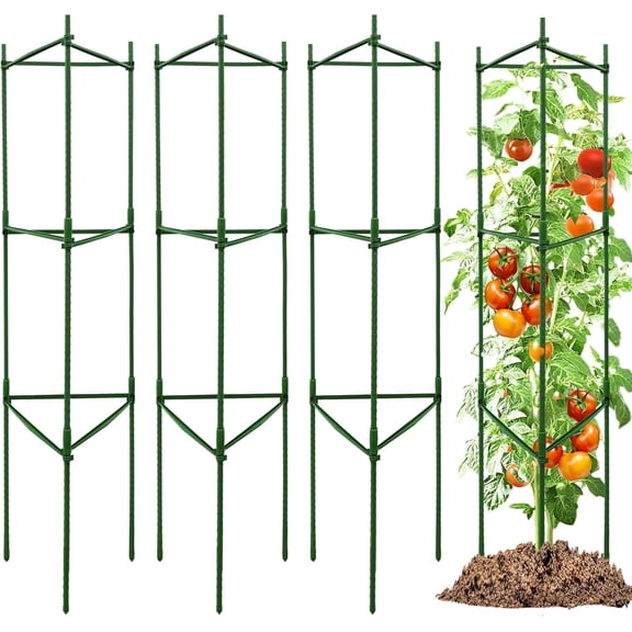 Heavy-Duty Metal Tomato Cages – Adjustable Plant Support Trellis for Garden and Pots, DIY Tomato Stakes, Multi-Pack, Rust-Resistant & Stackable