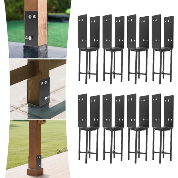 Heavy Duty Metal U-Shape Post 4"x4" Stainless Steel Concrete Fence Post Holder Anchor Bracket for Railing Porch Mailboxes (8)
