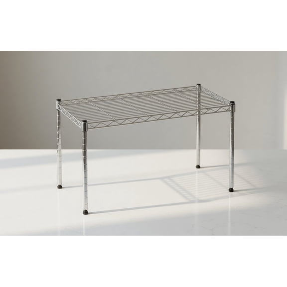 Heavy Duty Metal Wire Shelf, 30"×14"×15" Stackable Countertop Organizer, Chrome Steel Storage Rack for Kitchen, Microwave, Pantry, Bathroom, Hold up to 350 lbs