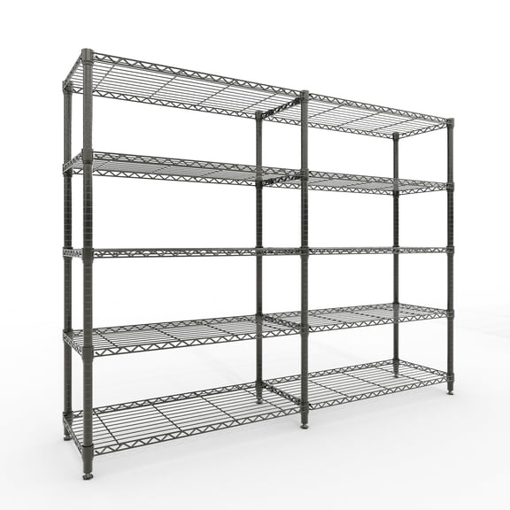 Heavy Duty Metal Wire Shelving Unit – Commercial Food Service Storage Rack – Adjustable 4-Tier & 5-Tier Organization – 1060 lbs Capacity – For Kitchen, Pantry, Garage, Warehouse
