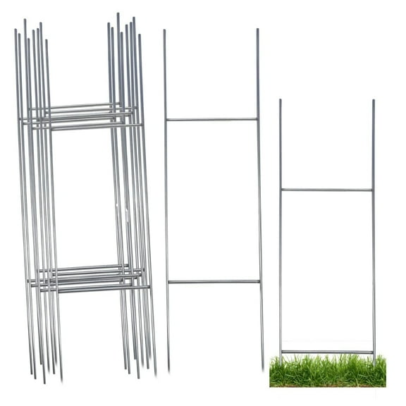 Heavy Duty Metal Wire Yard Stakes for Yard Sign, 10 x 30in H Frame, 10 Pack