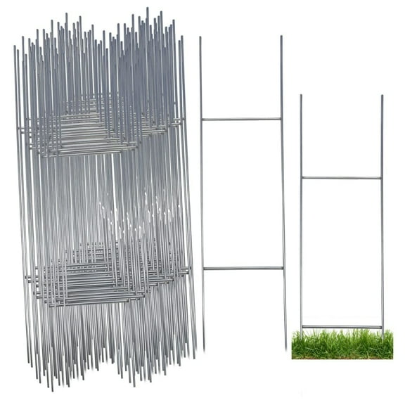 Heavy Duty Metal Wire Yard Stakes for Yard Sign, 10 x 30in H Frame 100 Pack