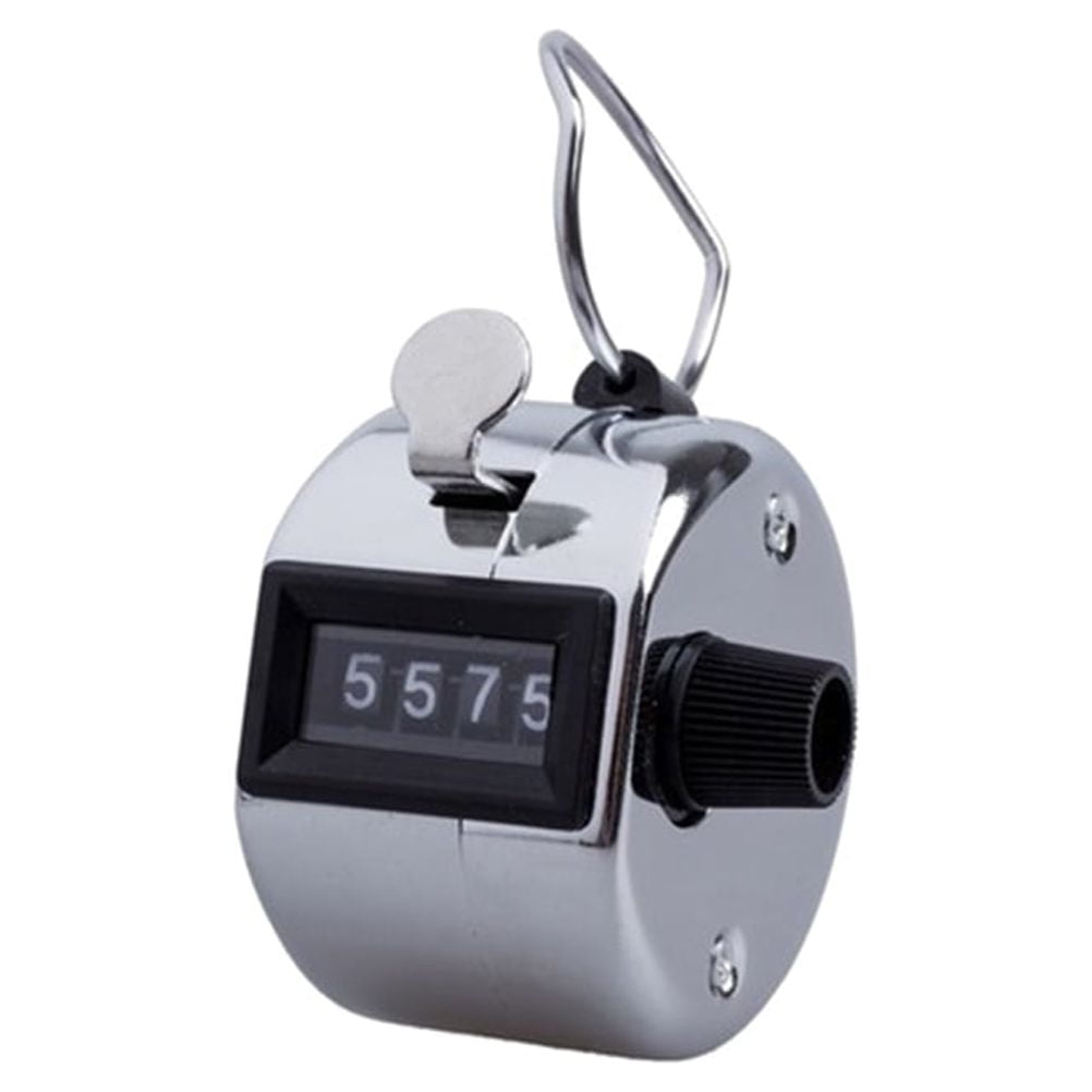 Heavy Duty Metallic 4-Digit Number Clicker Hand Held Tally Counter ...