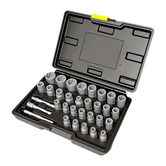 Heavy-Duty Metric Bolt Extractor 32pc Saltwater Tools w/ 1/4-3/8" Drive Compatibility & Storage Case