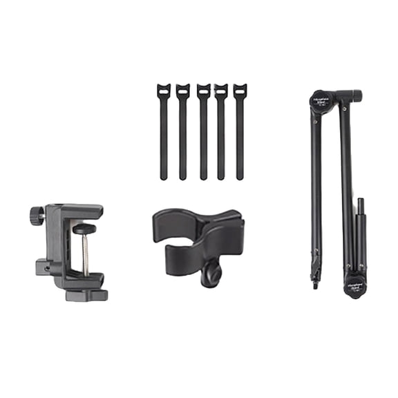 Heavy Duty Microphone Boom Arm with Cable Tie Multifunction Tabletop Microphone Stand Simple Use for Home Studio