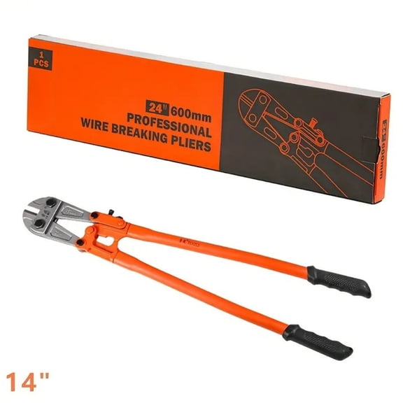 Heavy-Duty Mini Bolt Cutter 14" for Cutting Fence, Steel Wire, Small Chain, Screws, and Rivet, with Soft Grip Rubber Ergonomic Handle Cutters