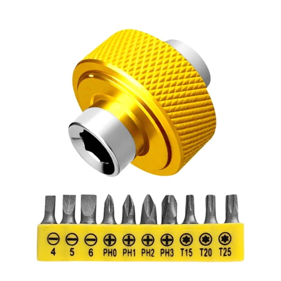 Heavy Duty Mini Ratcheting Spanner Tool Kit Featuring Yellow Screwdriver Bits