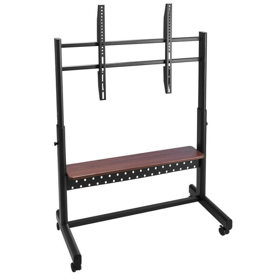 Rolling TV Stand for 55-100 Inch TV, Mobile TV Cart with Adjustable Height, Portable Monitor Stand with Tray, 205lbs Capacity, VESA 800x600