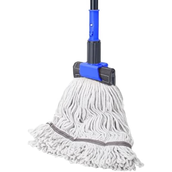 Heavy Duty Mops for Floor Cleaning,60" Commercial Industrial Mop with Long Handle, Looped-End String Cotton Wet Mop for Home, Kitchen, Garage, Office and Concrete/Tile Floor