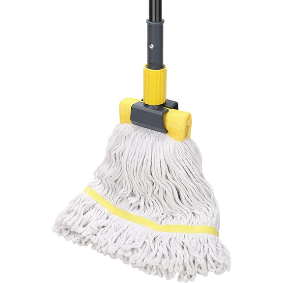 Heavy Duty Mops for Floor Cleaning,60" Commercial Industrial Mop with Long Handle, Looped-End String Cotton Wet Mop for Home, Kitchen, Garage, Office and Concrete/Tile Floor