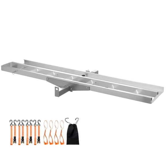 Heavy Duty Motorcycle Carrier Rack, 400 lb Capacity Aluminum Hitch Mount with Loading Ramp, for Dirt Bikes, Scooters, Trucks&SUVs