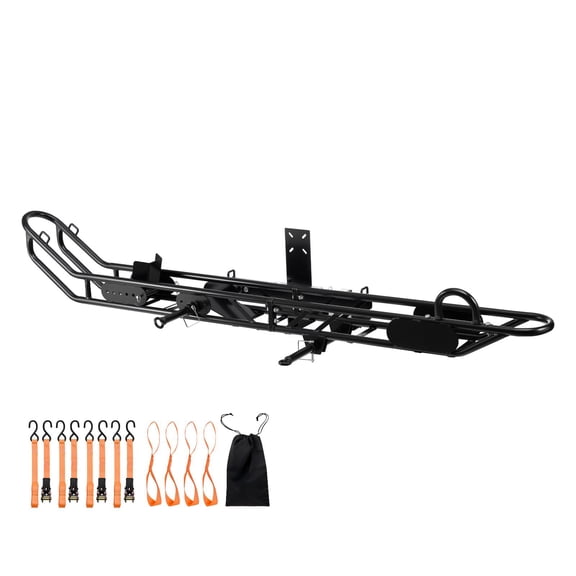 Heavy Duty Motorcycle Carrier Rack, 500 lb Capacity Steel Hitch Mount with Anti-Tilt Lock, Stabilizer&Straps for Dirt Bikes, Scooters, Trucks&SUVs
