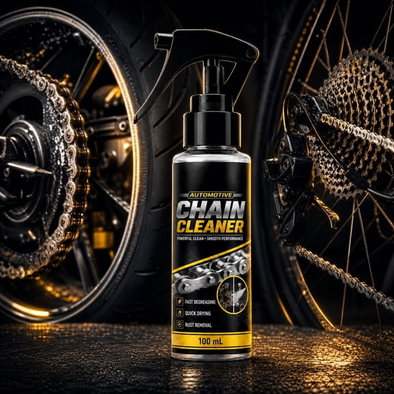 Heavy Duty Motorcycle Chain Cleaner and Degreaser Rust Remover, 100ml Quick Penetrating Spray for Bike Chains, Gears and Bearings, Easy to Use on Bicycles, Road and Mountain Bikes