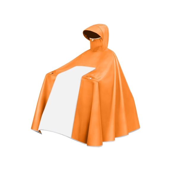 Heavy Duty Motorcycle Rain Poncho, Extra Large Full Body Waterproof Rain Cover with Clear Visor, Thickened Fabric for Anti-Storm Riding, Burgundy