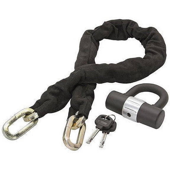 Heavy-Duty Motorcycle or Bicycle Security Chain with Padlock