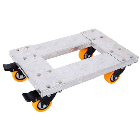 Heavy-Duty Movers Dolly Cart - 18"x12" Aluminum Frame, 3" TPU Casters with Brake, 800 lbs Capacity for Furniture, Appliances, and Boxes