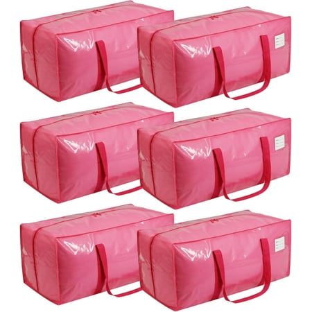 Heavy Duty Moving Bags, 2 Pack with Full Wrap Carry Handles and Double Zippers, 27 Gallon- 100lbs Large Storage Bins,with Labeled Window for Clothing, Bedding Storage, Packing Bags for Moving