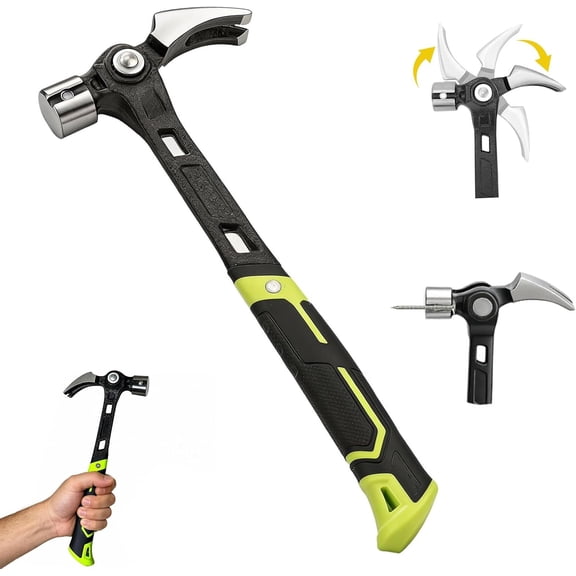 Heavy-Duty Multi-Purpose Claw Hammer, Martillo Aleman, Multi Angle Claw Hammer, Industrial-Grade Pry BarHammer, Anti-Slip and Shock-Absorbing ClawHammer, Long Cape Adjustable Angle Nail Puller (#1pc)
