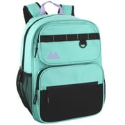 Heavy Duty Multipocket Backpack with Front Zippered Pockets and Side Mesh Pockets in Mint Green