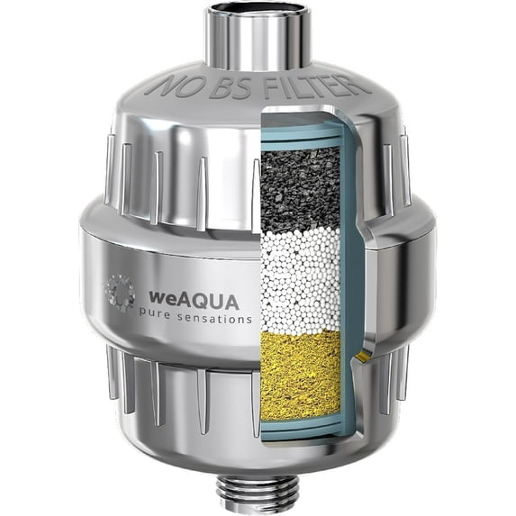 Heavy Duty NO BS Shower Filter – 99% Removal for Hard Water, Chlorine, Fluoride, Heavy Metals, Micro-life, Organics and More