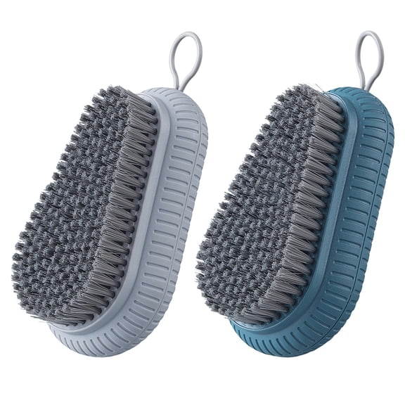 Heavy Duty Nail Brush Fingernail Scrub Brush, Durable Stiff Bristles Nail Scrub Brush, Hand and Nail Cleaning Brush for Men & Mechanics (Hand Wash Brush 2pcs - Blue+Grey)