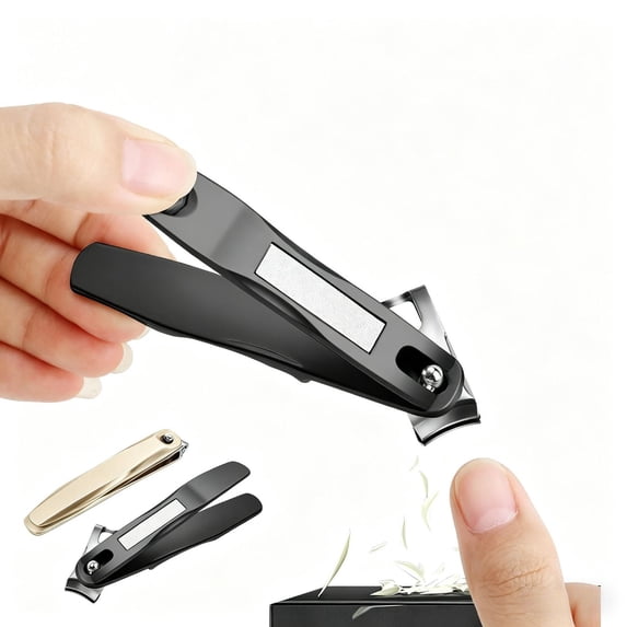 Heavy-Duty Nail Clipper with Built-in Nail File, Stainless Steel Cutter for Thick & Ingrown Nails, Anti-Slip Ergonomic Handle, Mess-Free Trimmer for Seniors, Men & Women Daily Nail Care