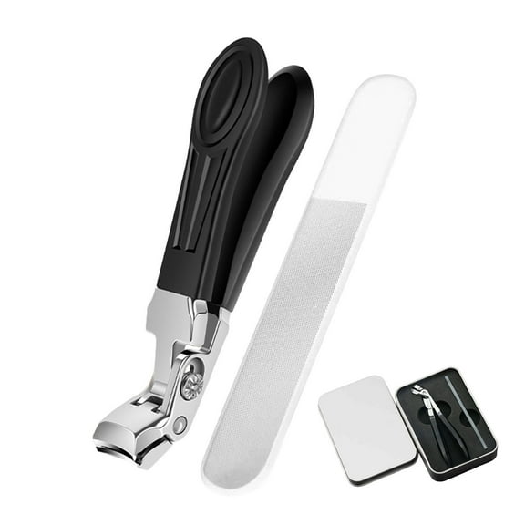 Heavy Duty Nail Clipper For Thick Hard Toenails With Angled Cutting Head And Wide Opening
